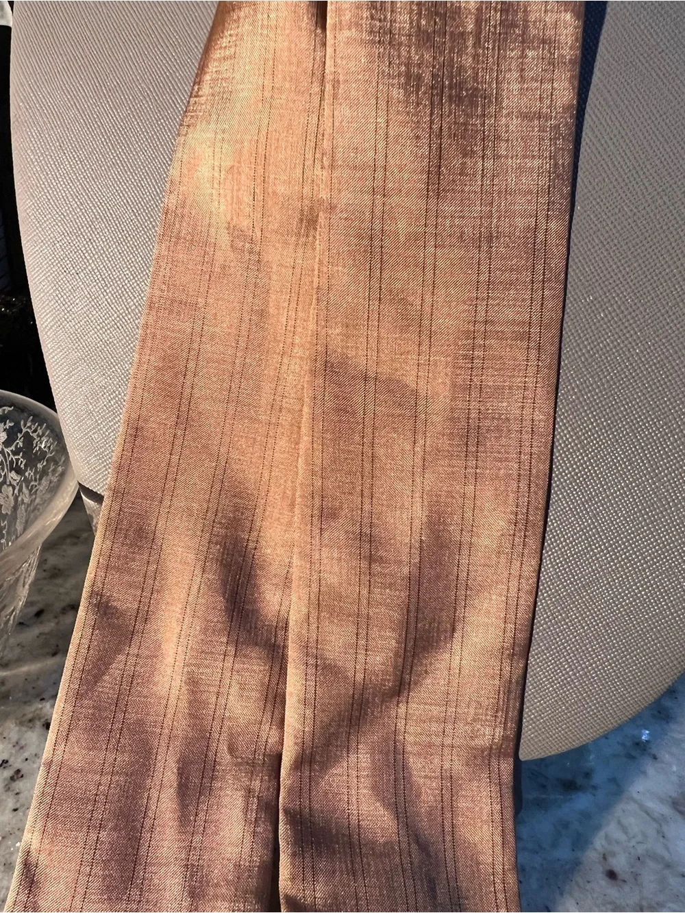 Vintage Gold-Beige-Tan Shiny Skinny tie or tie accessory like New